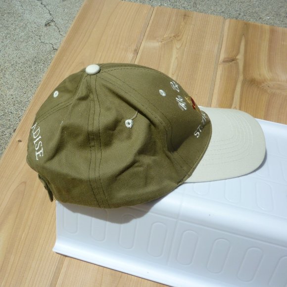 St. Thomas We Be Jimmin  PARADISE Green & White Baseball Cap - Picture 4 of 6